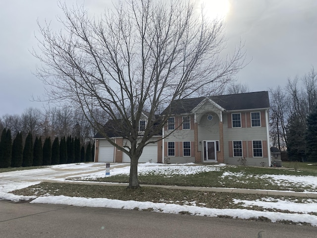 colonial house with a garage