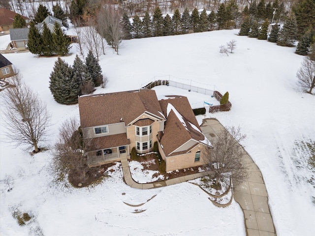 view of snowy aerial view