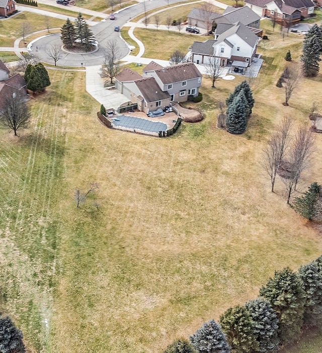 aerial view featuring a residential view