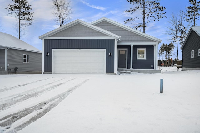 view of front of house with a garage