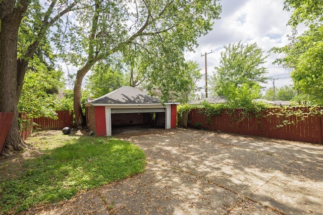 view of garage