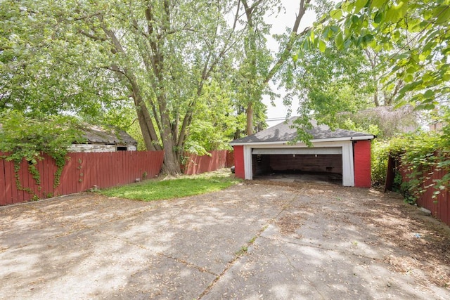 view of garage