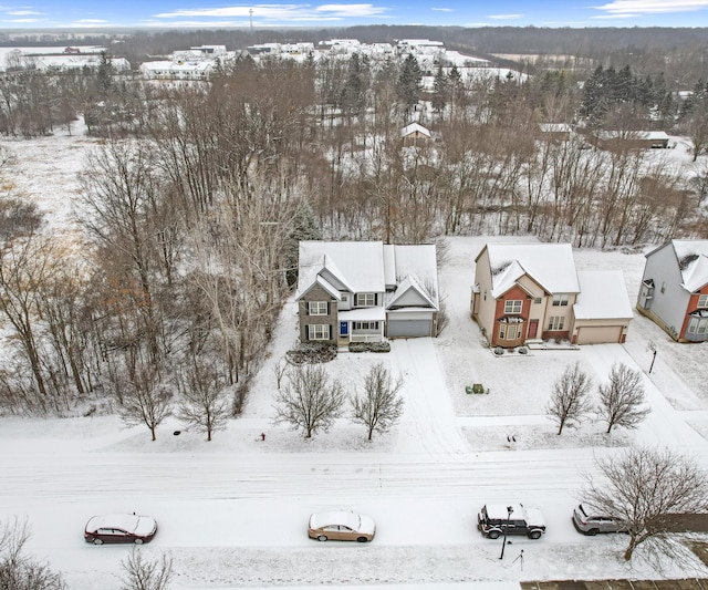 view of snowy aerial view