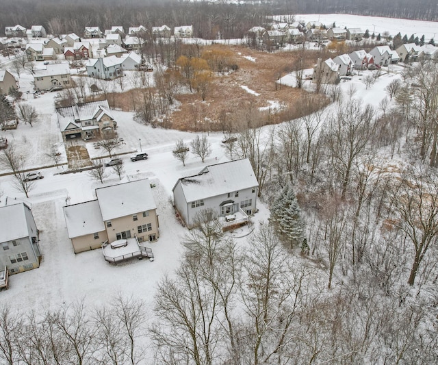 view of snowy aerial view