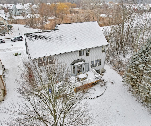 view of snowy aerial view