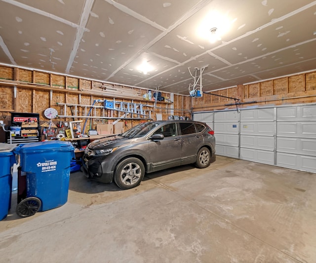 garage featuring a garage door opener