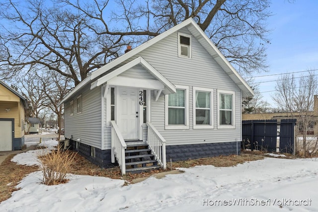 view of bungalow-style home