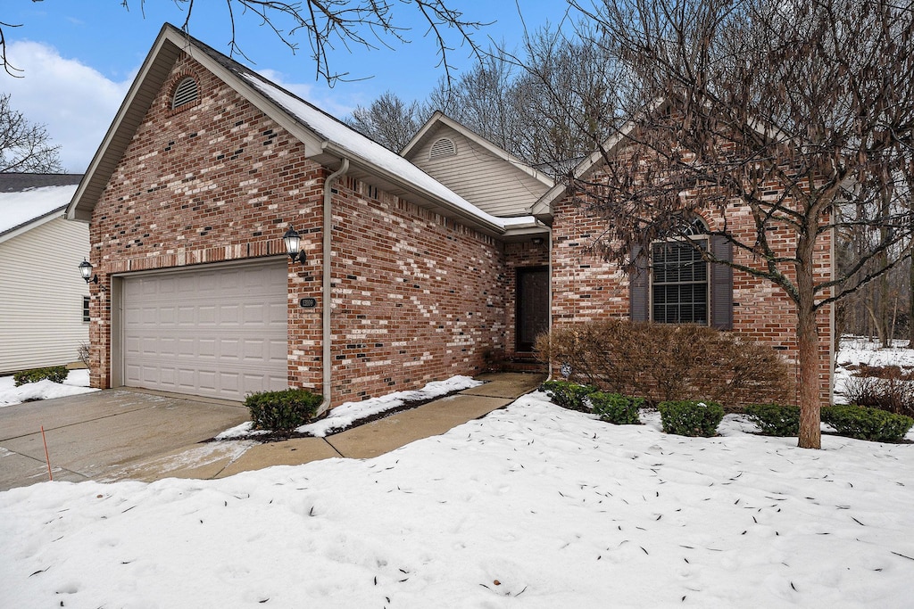 front facade with a garage