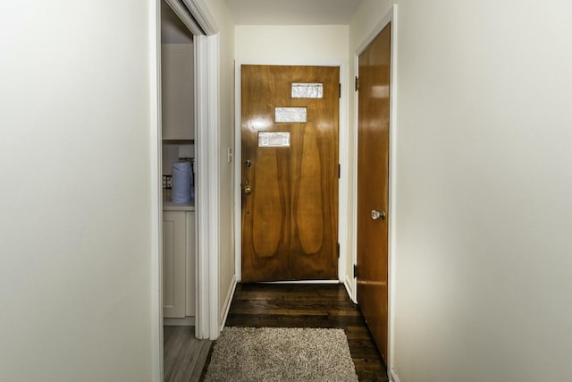 entryway featuring dark hardwood / wood-style flooring