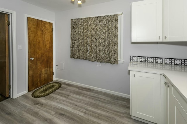 interior space with light hardwood / wood-style flooring