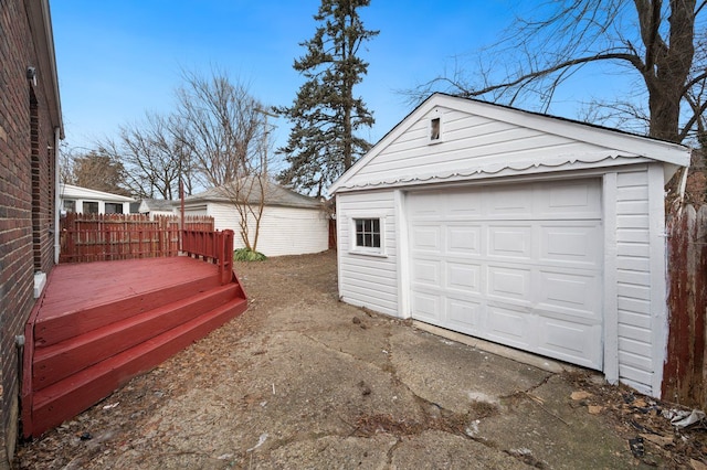 view of garage