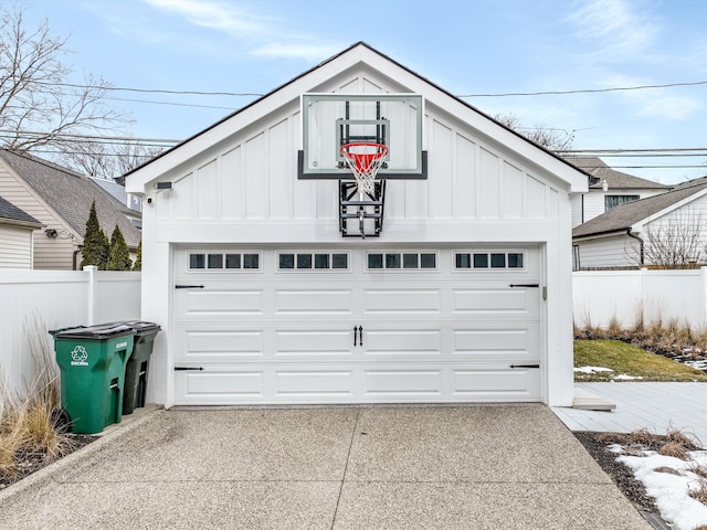 view of garage