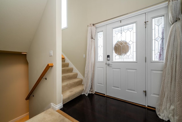 foyer featuring hardwood / wood-style floors