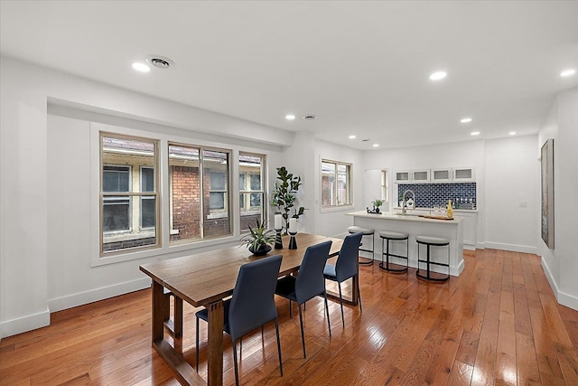 dining room featuring light hardwood / wood-style floors