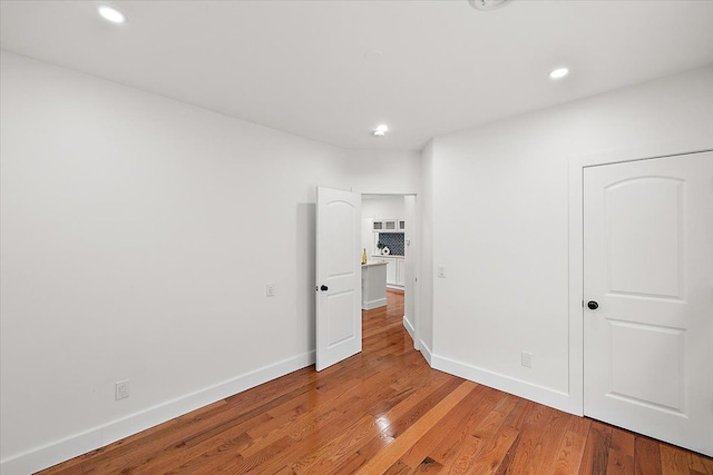 empty room with light wood-type flooring