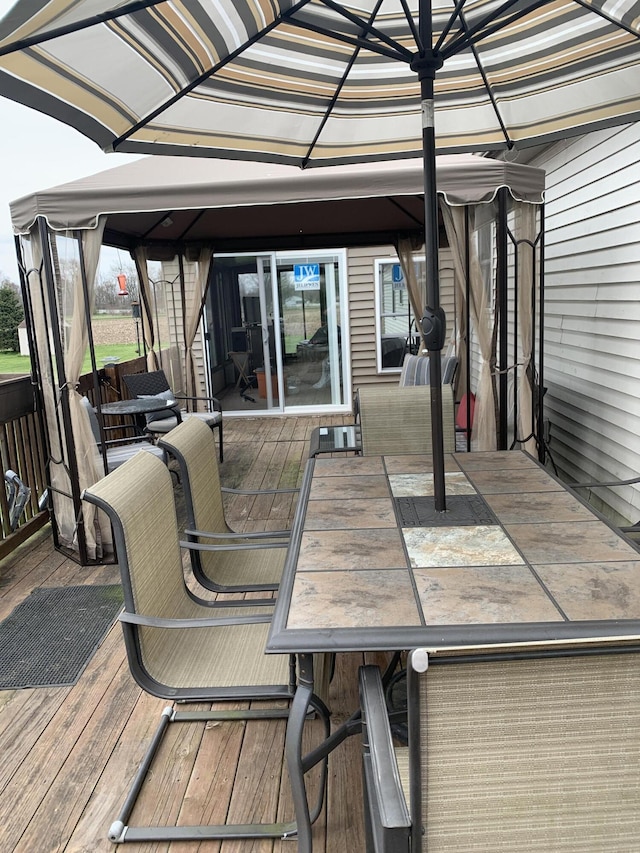 deck with a gazebo