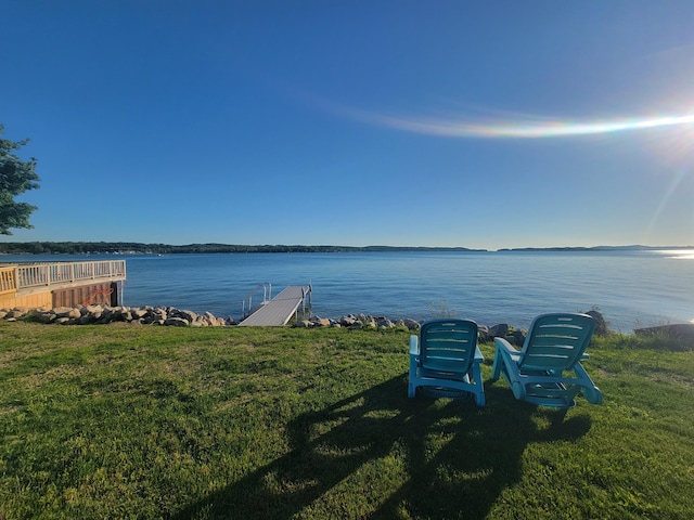 view of water feature featuring a dock