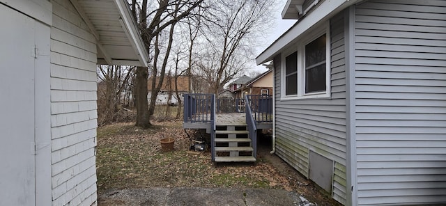 view of yard with a deck