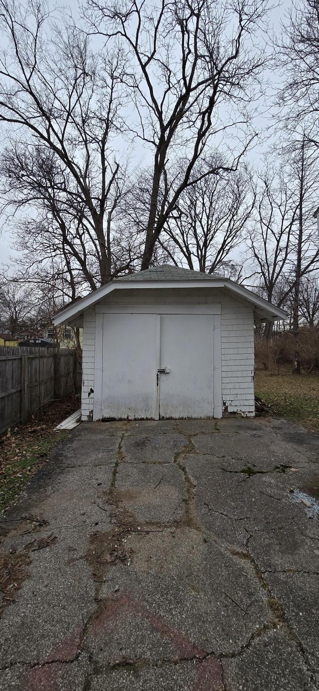 view of garage