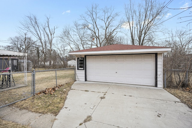 view of garage