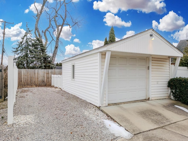 view of garage