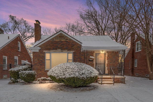 view of bungalow-style home