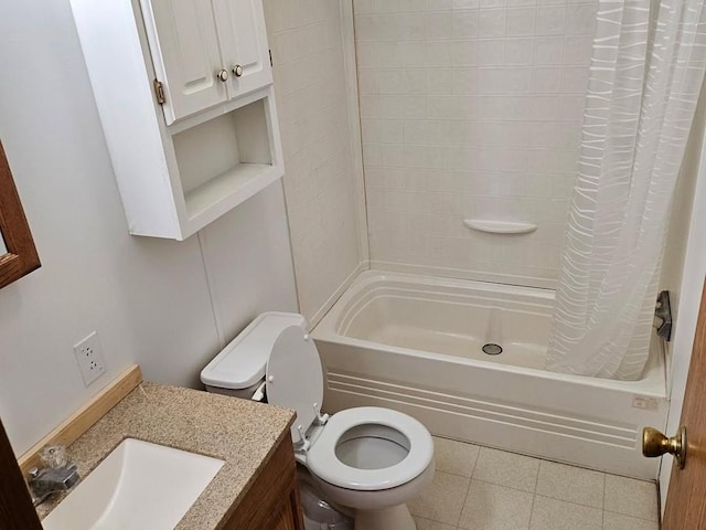 2054 Woodside Dr, Caro, MI 48723 - full bathroom with toilet, tile patterned flooring, shower / bath combo, and vanity