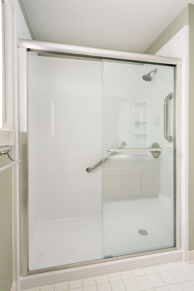 bathroom featuring walk in shower