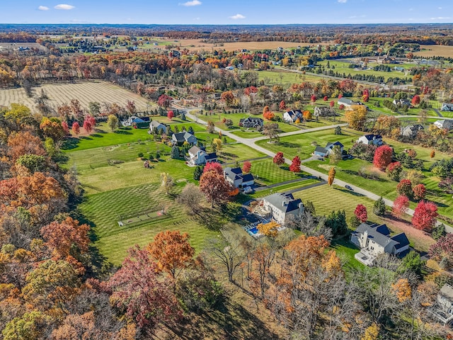 aerial view featuring a rural view