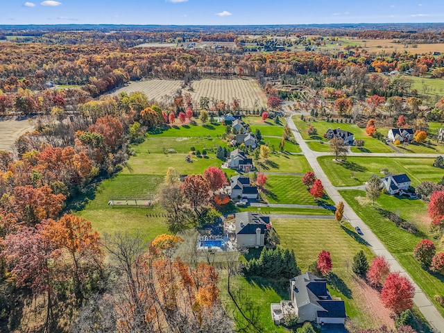 aerial view featuring a rural view