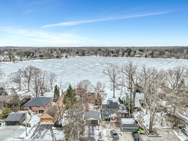 view of snowy aerial view