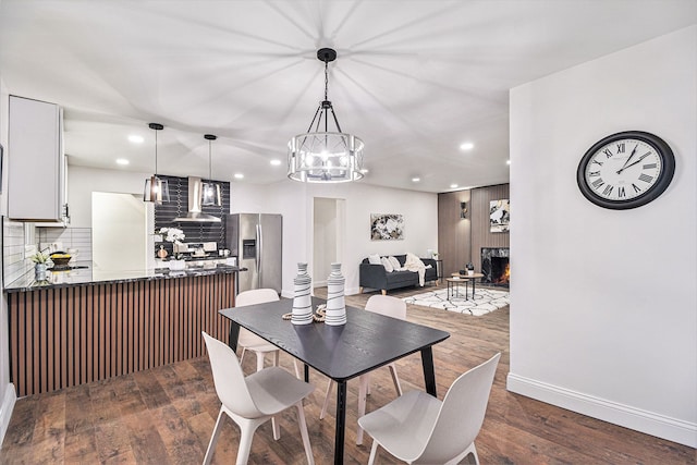 dining room featuring dark hardwood / wood-style floors