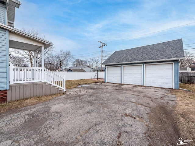 view of garage