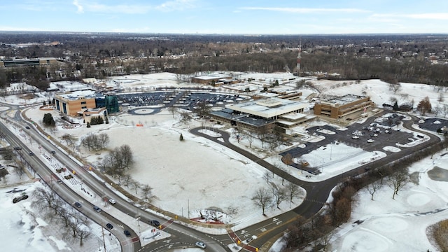 view of snowy aerial view