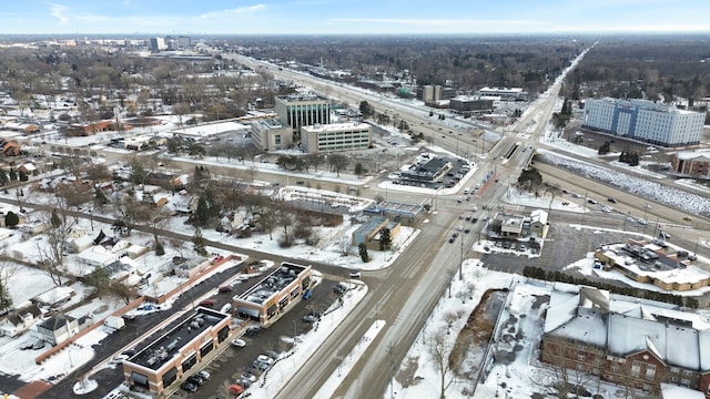 view of snowy aerial view