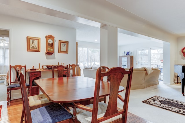 dining room featuring light wood-type flooring