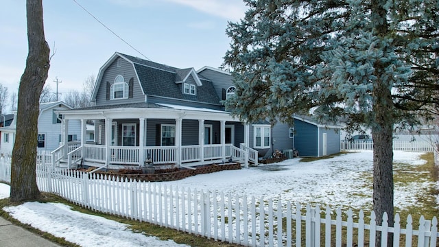 view of front of property with a porch