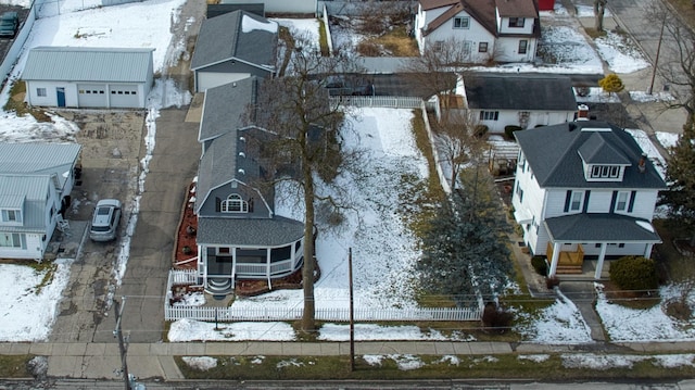 view of snowy aerial view