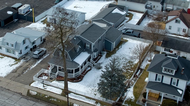 view of snowy aerial view