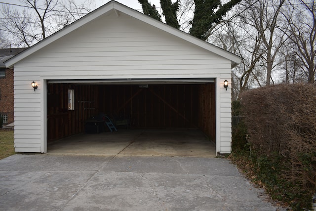 view of garage