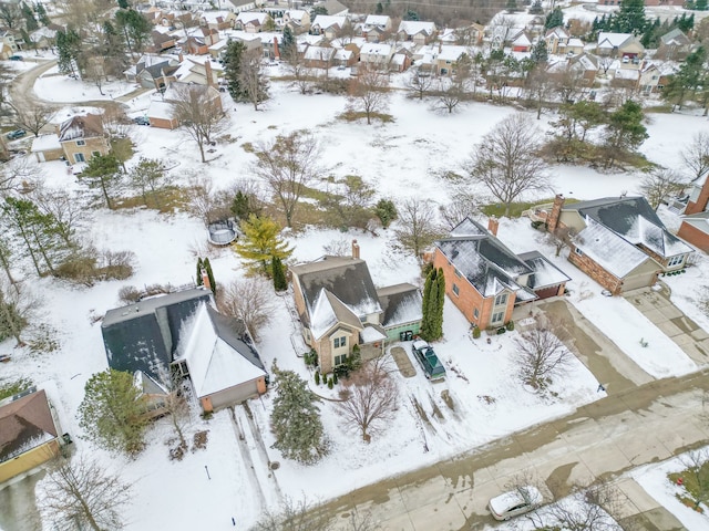 view of snowy aerial view