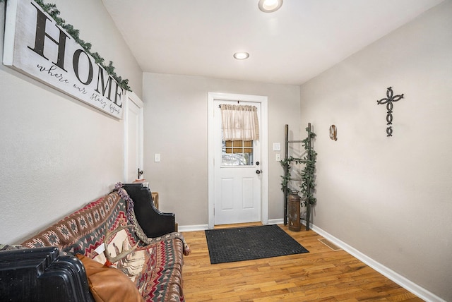 entrance foyer with wood-type flooring