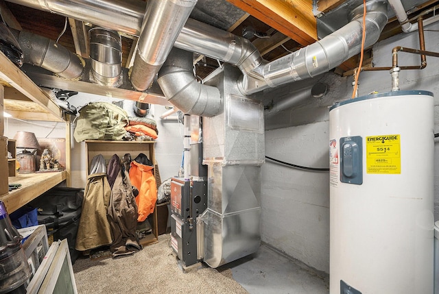 utilities with electric water heater and heating unit