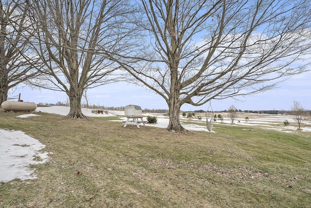 view of yard with a rural view