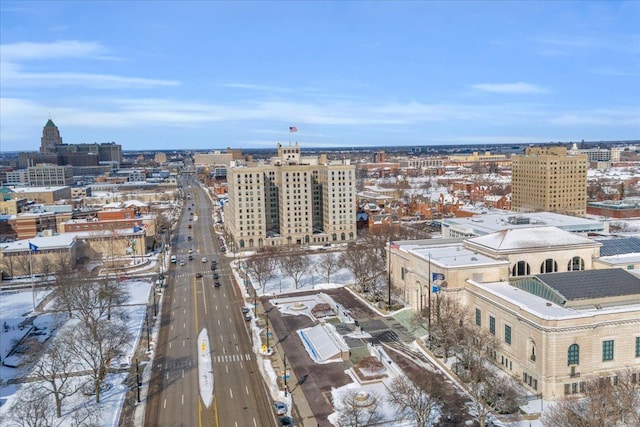 view of snowy aerial view