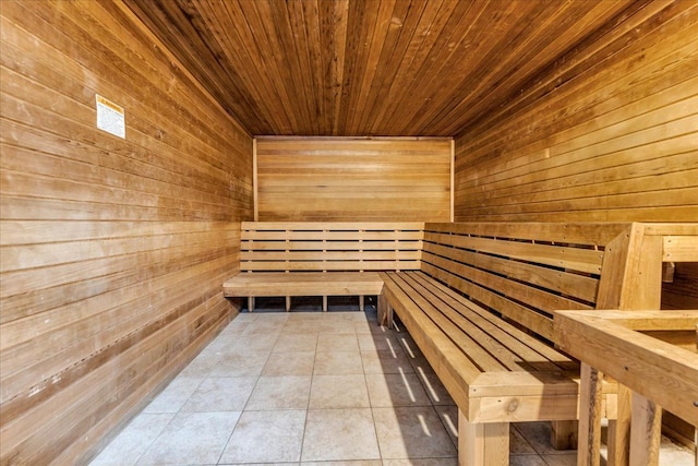 view of sauna / steam room featuring tile patterned floors