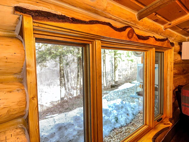 interior details with rustic walls