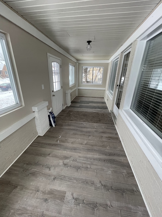 view of unfurnished sunroom