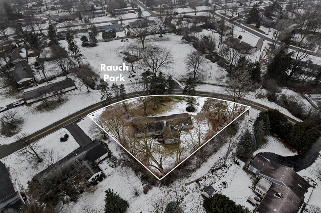 view of snowy aerial view