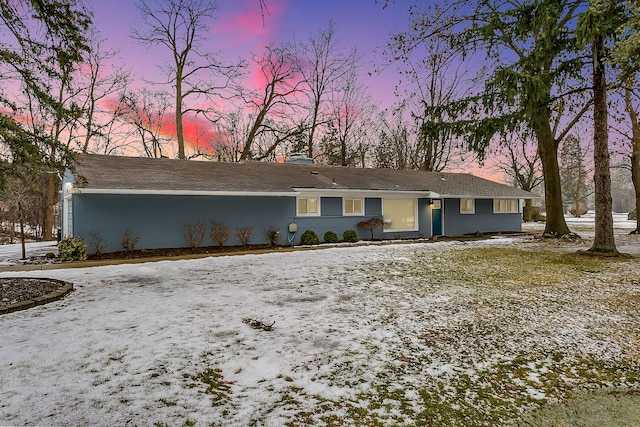 view of single story home